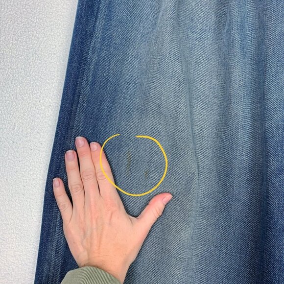 Golden Goose | Flavia Pant Wide Leg *Patch Pockets Dirty Wash Dark Blue - Picture 13 of 16